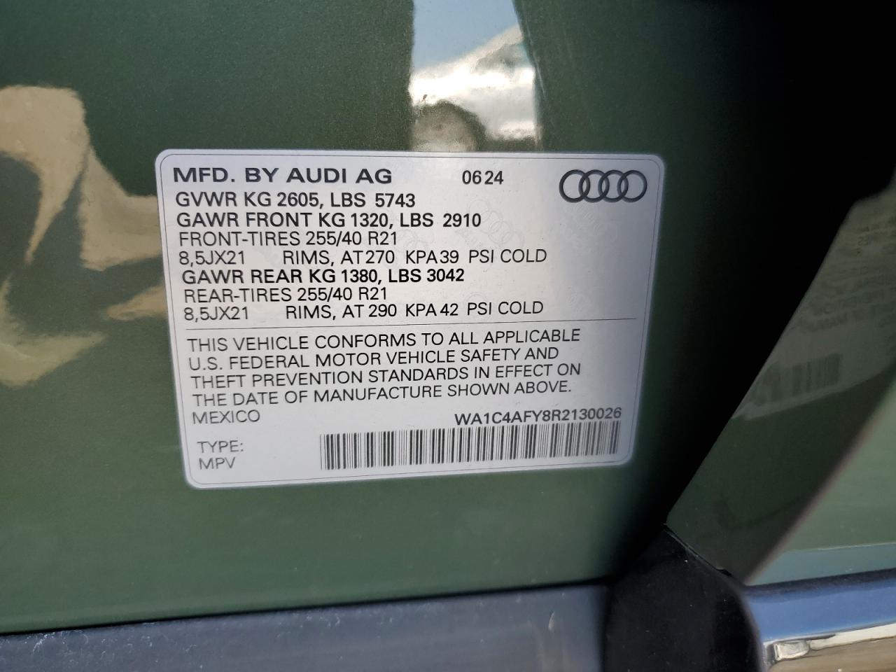 2024 Audi Sq5 Prestige VIN: WA1C4AFY8R2130026 Lot: 67293745