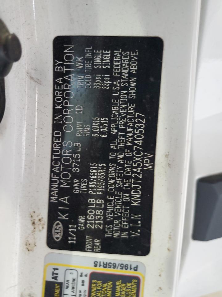 2012 Kia Soul VIN: KNDJT2A5XC7405327 Lot: 71048785