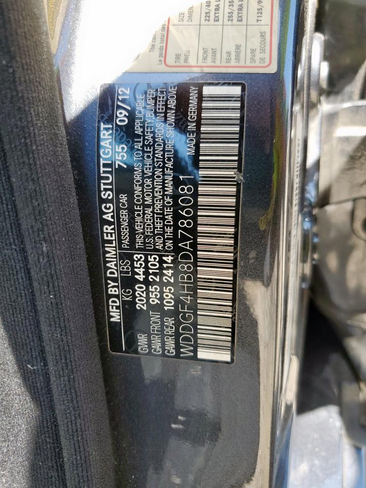 2013 Mercedes-Benz C 250 VIN: WDDGF4HB8DA786081 Lot: 68301485