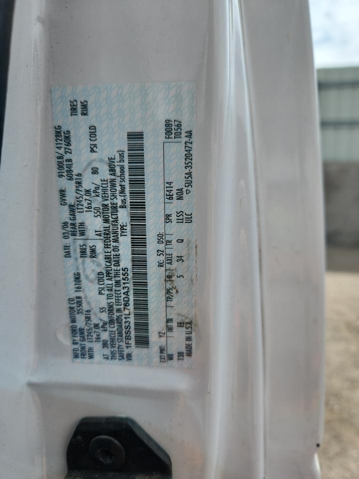 2006 Ford Econoline E350 Super Duty Wagon VIN: 1FBSS31L76DA31555 Lot: 67519475