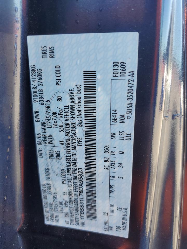 2006 Ford Econoline E350 Super Duty Wagon VIN: 1FBSS31L76DA95823 Lot: 67609435