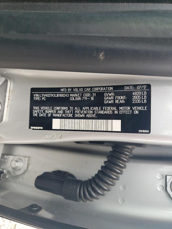 2018 Volvo S60 Inscription VIN: LYV402TKXJB168243 Lot: 69913905