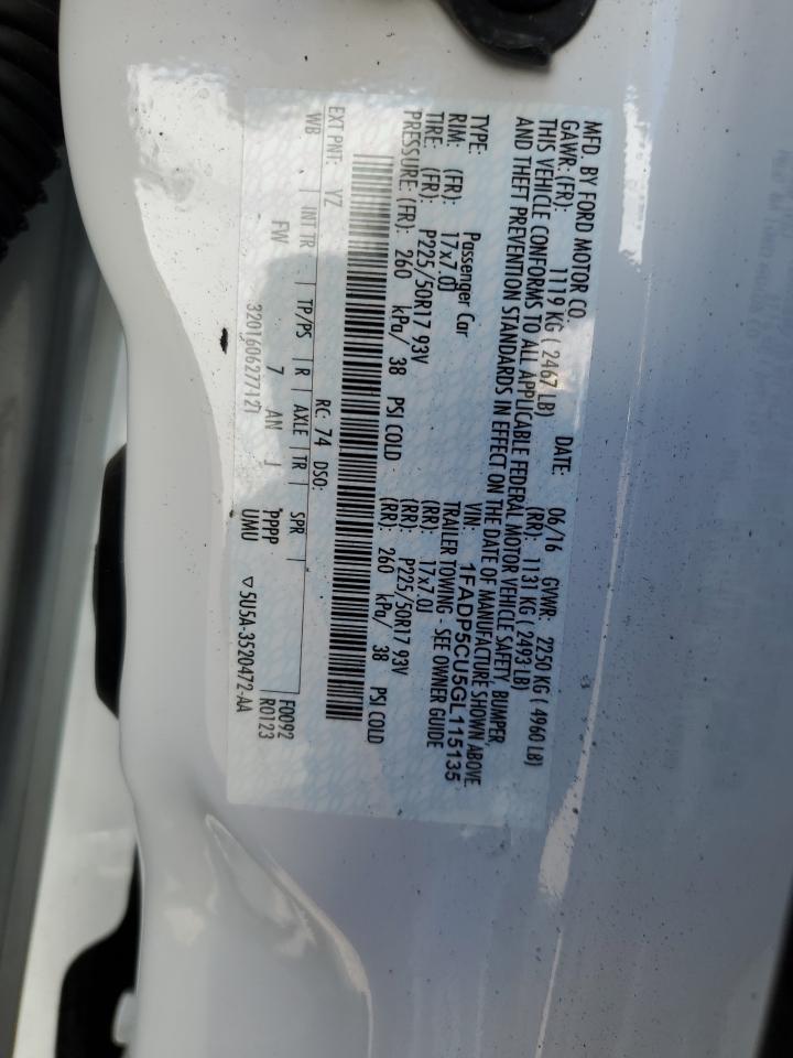 2016 Ford C-Max Premium Sel VIN: 1FADP5CU5GL115135 Lot: 69977415