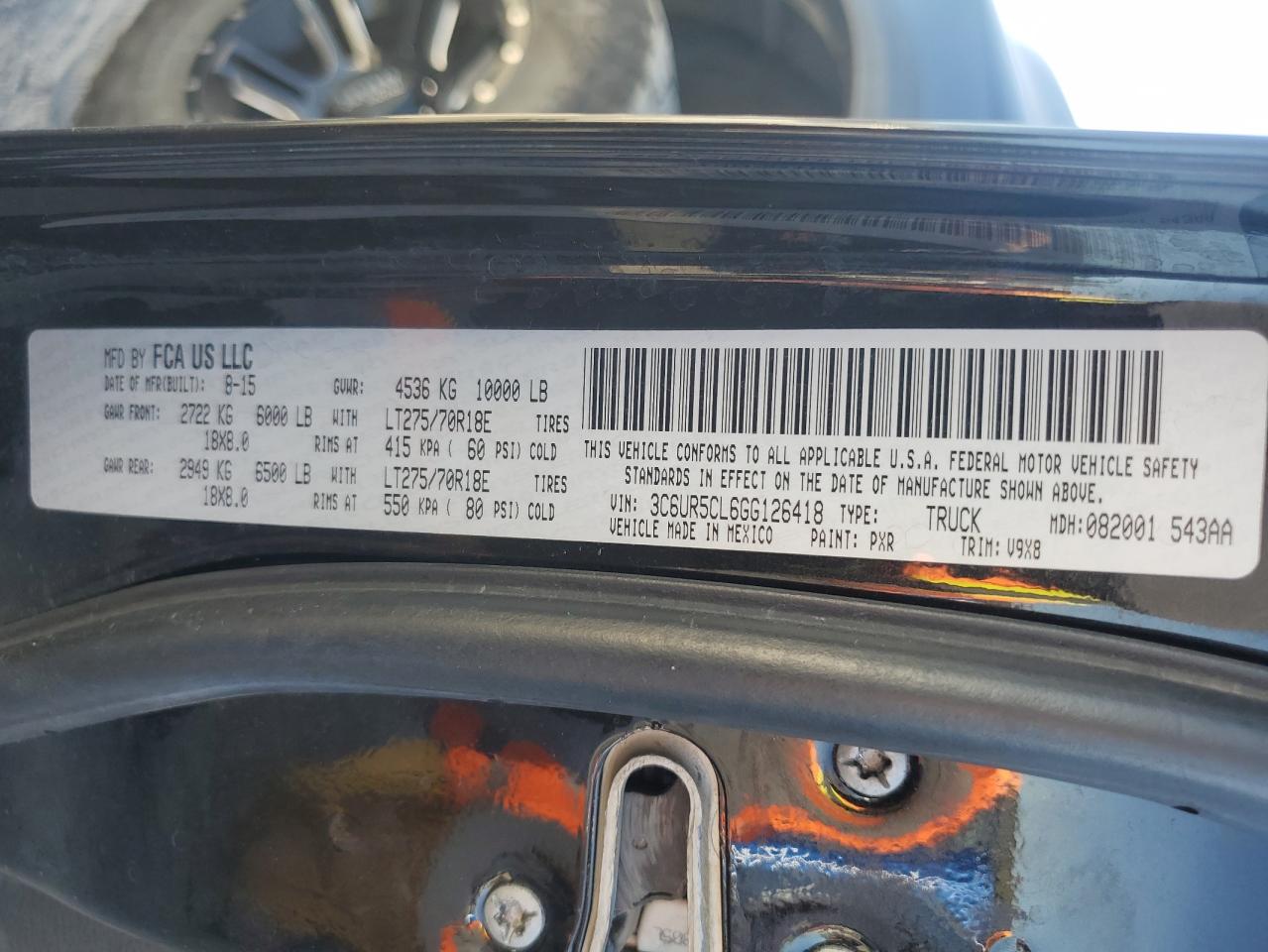 2016 Ram 2500 St VIN: 3C6UR5CL6GG126418 Lot: 69271085