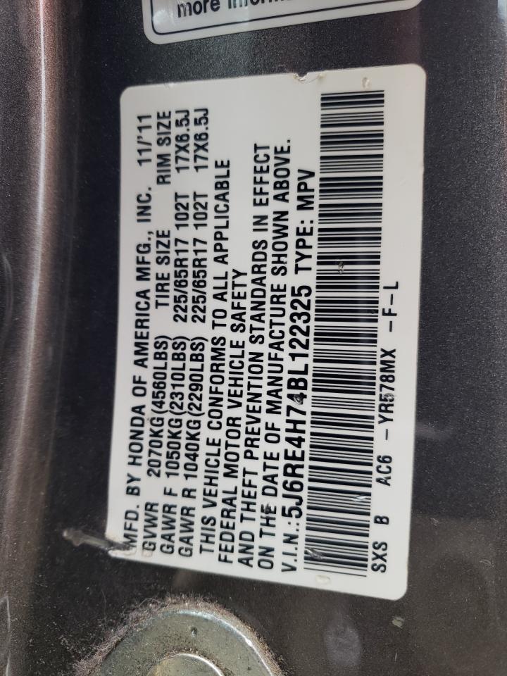 2011 Honda Cr-V Exl VIN: 5J6RE4H74BL122325 Lot: 68920465