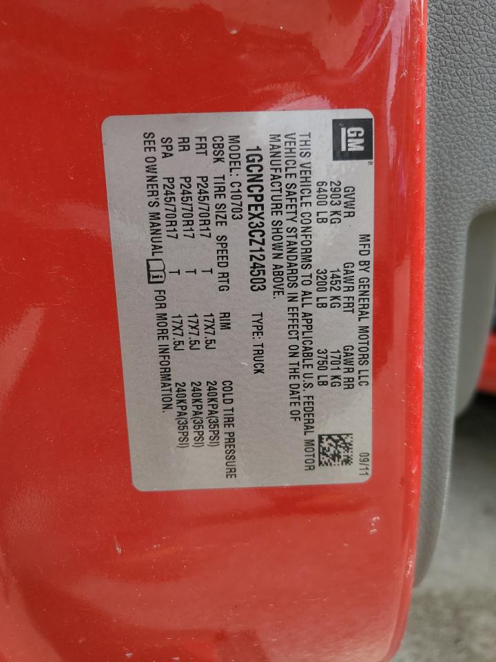 2012 Chevrolet Silverado C1500 VIN: 1GCNCPEX3CZ124503 Lot: 70712435