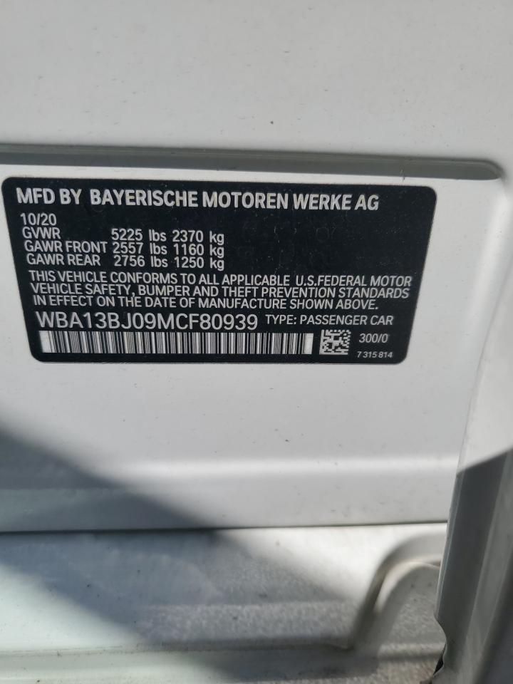 2021 BMW 530 Xi VIN: WBA13BJ09MCF80939 Lot: 70478545