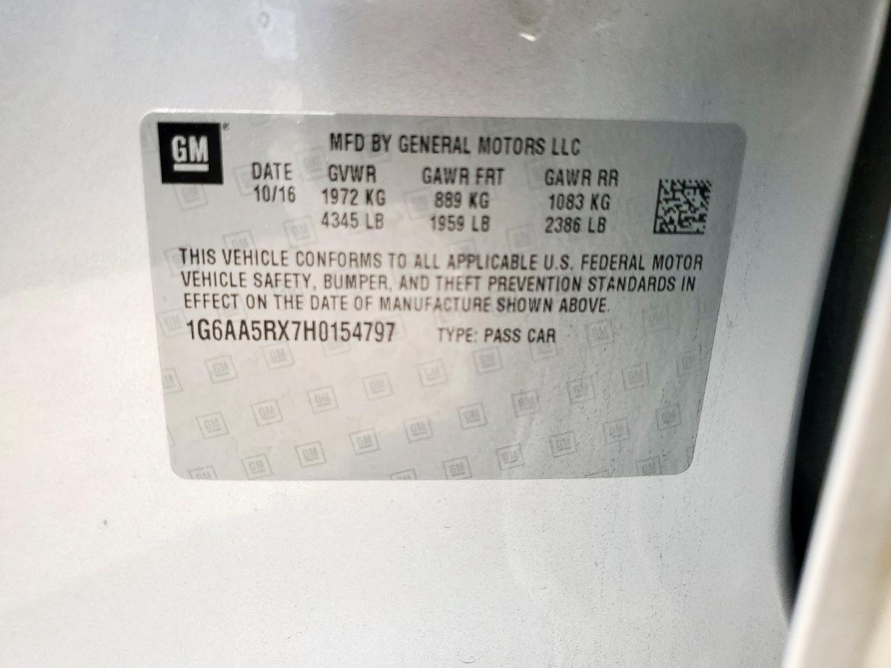 2017 Cadillac Ats VIN: 1G6AA5RX7H0154797 Lot: 68050645