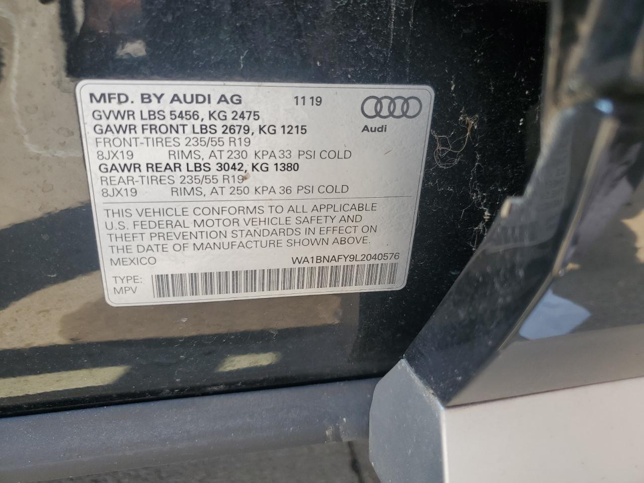 2020 Audi Q5 Premium Plus VIN: WA1BNAFY9L2040576 Lot: 69211985