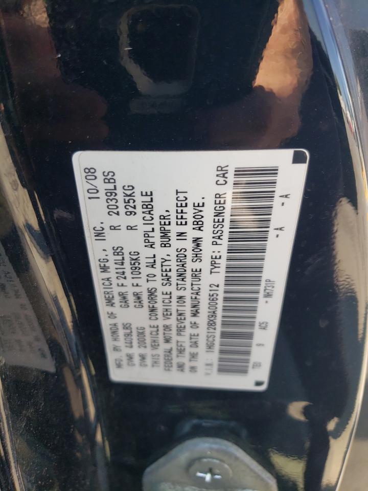 2009 Honda Accord Exl VIN: 1HGCS128X9A006512 Lot: 67112435