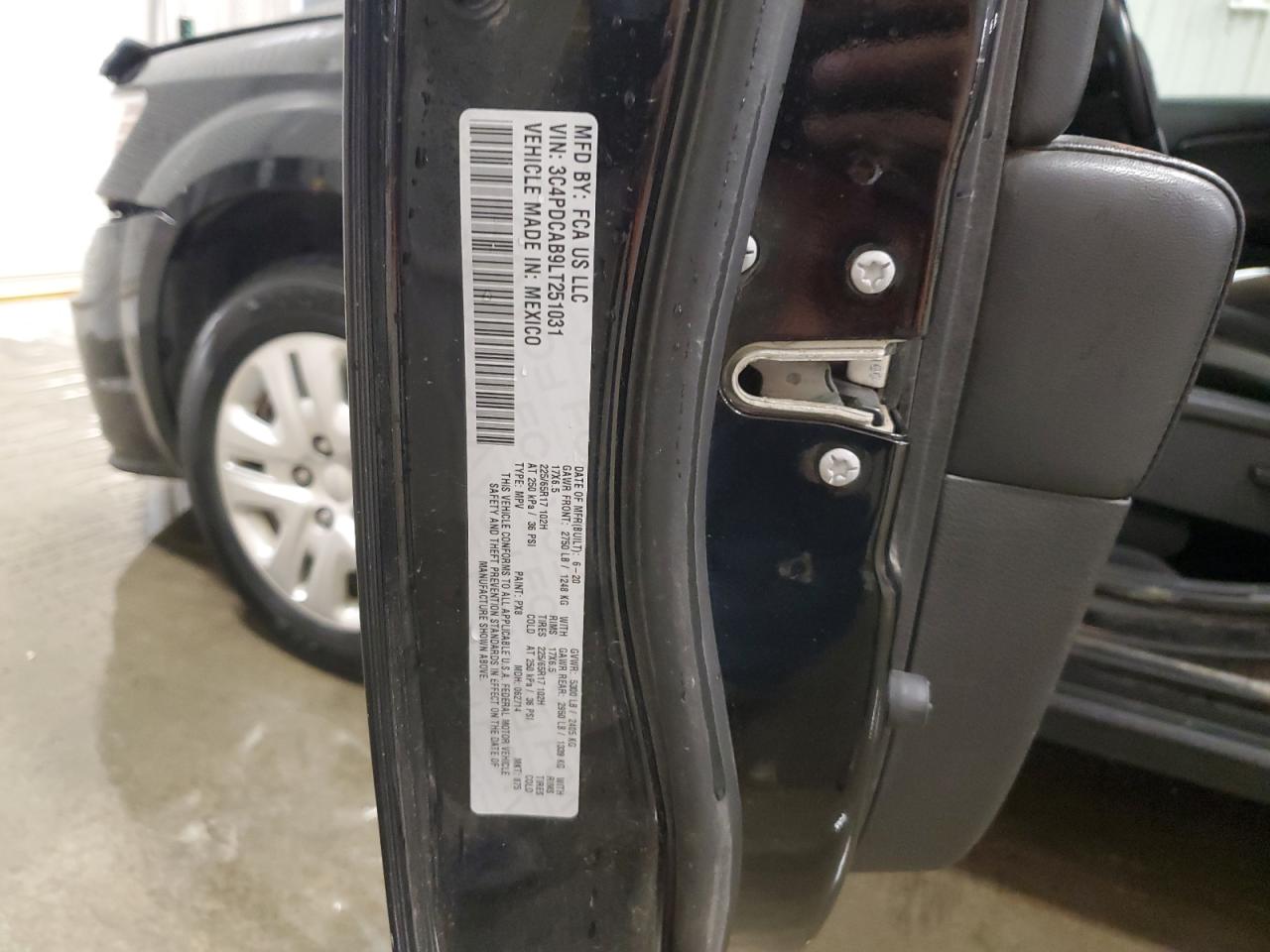 2020 Dodge Journey Se VIN: 3C4PDCAB9LT251031 Lot: 87382015