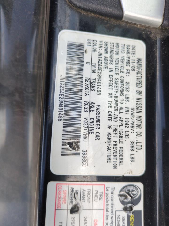 2009 Nissan 370Z VIN: JN1AZ44E29M401498 Lot: 69435825