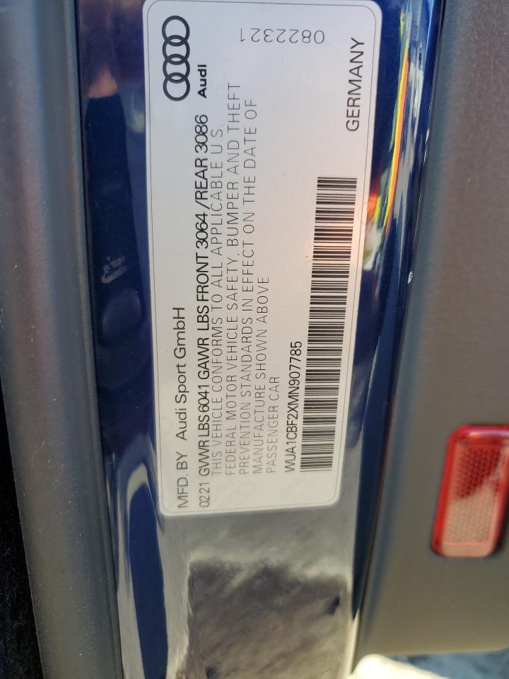 2021 Audi Rs6 VIN: WUA1CBF2XMN907785 Lot: 70639815