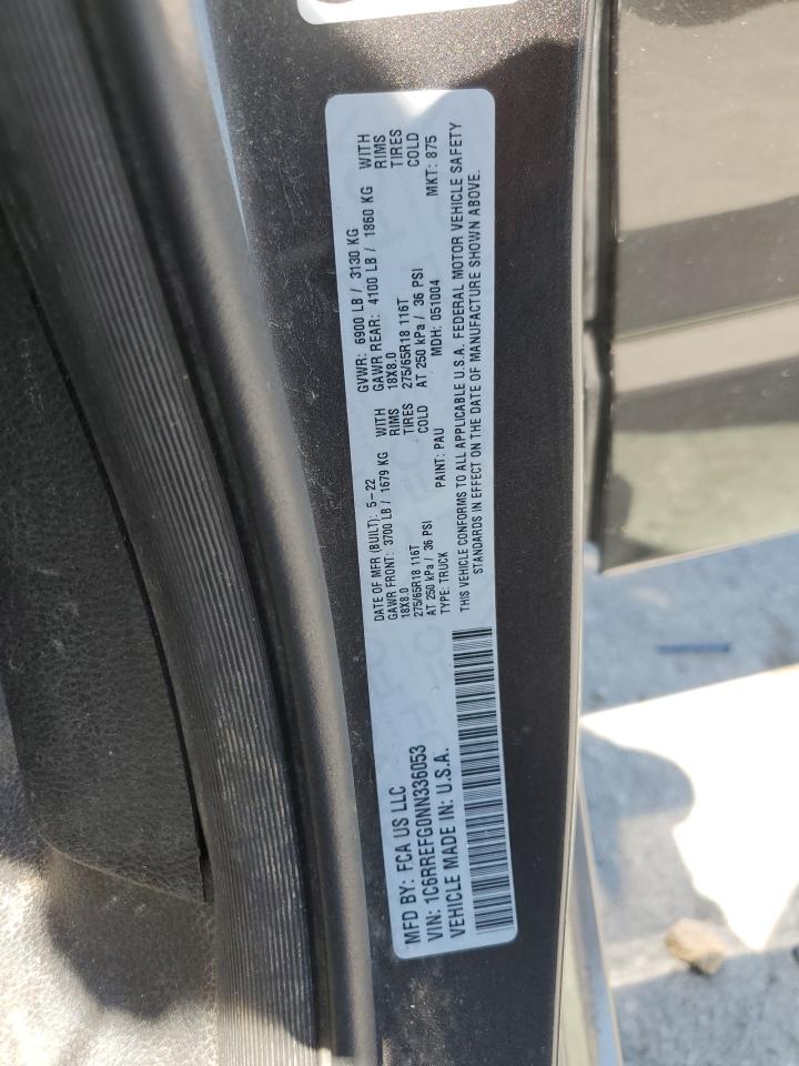 2022 Ram 1500 Big Horn/Lone Star VIN: 1C6RREFG0NN336053 Lot: 69266445