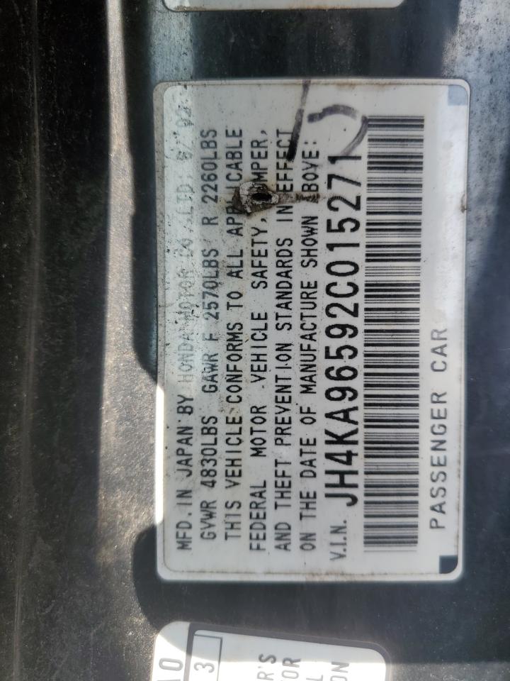 2002 Acura 3.5Rl VIN: JH4KA96592C015271 Lot: 69316325