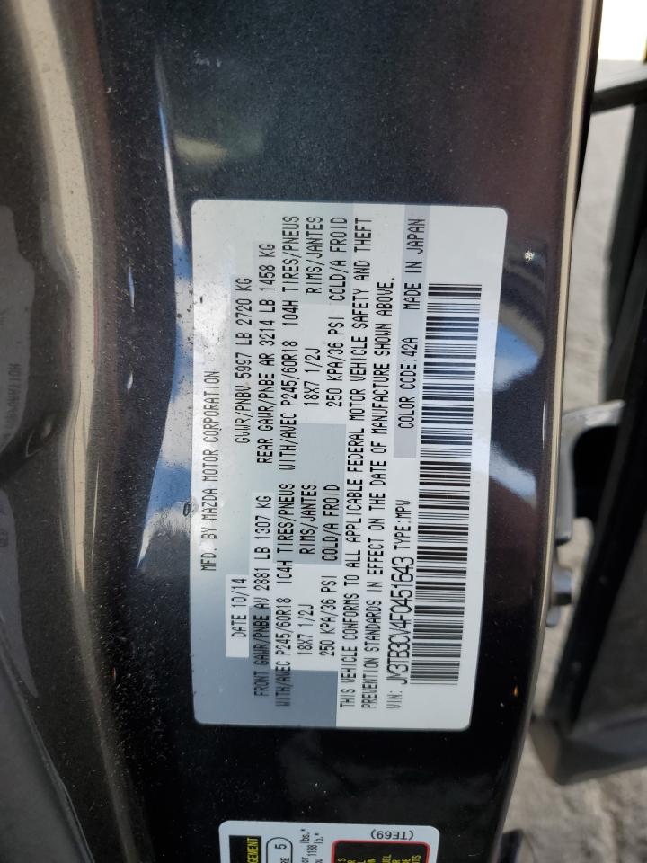 2015 Mazda Cx-9 Touring VIN: JM3TB3CV4F0451643 Lot: 68768515