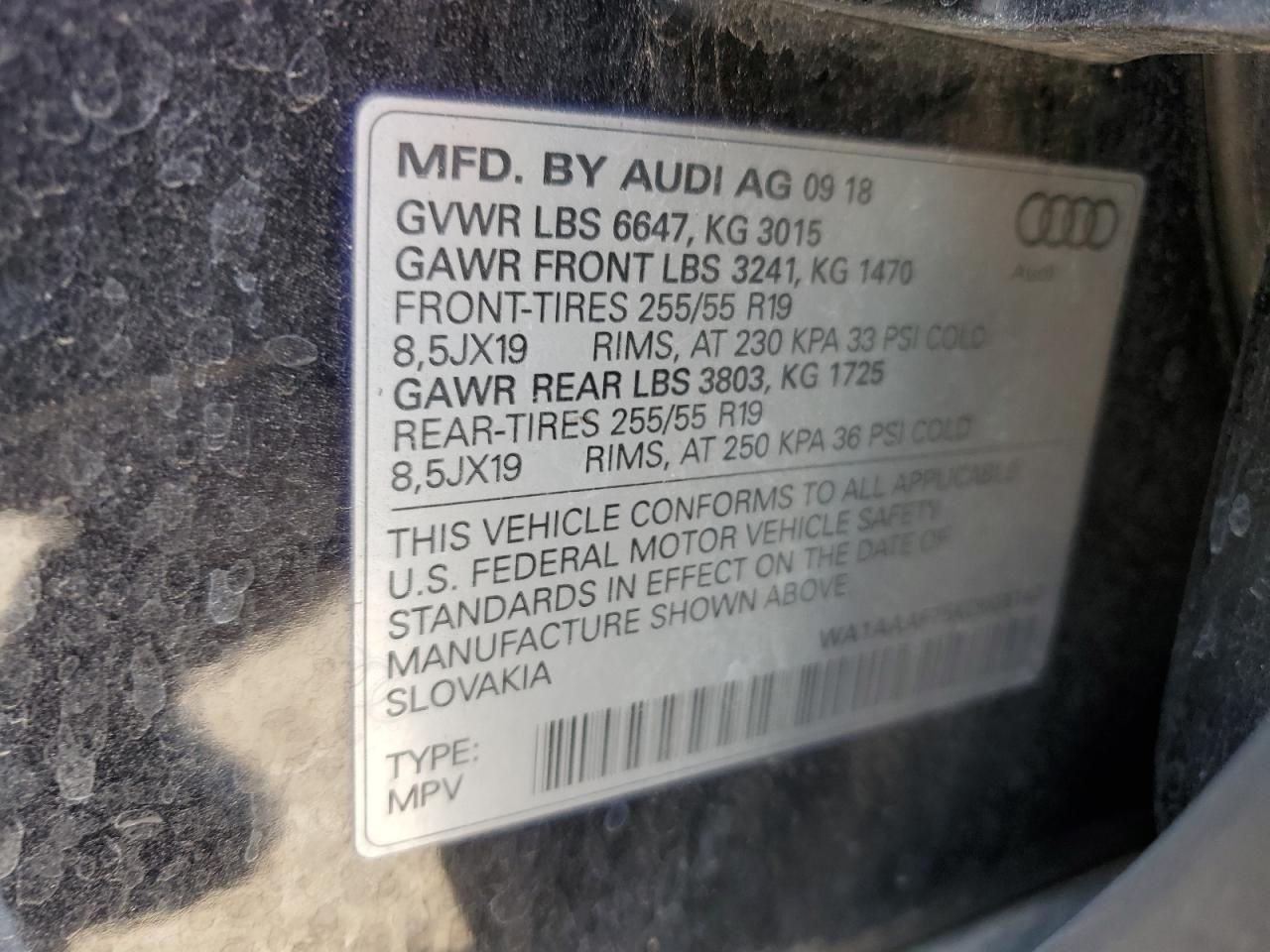 2019 Audi Q7 Premium VIN: WA1AAAF75KD009147 Lot: 70214715