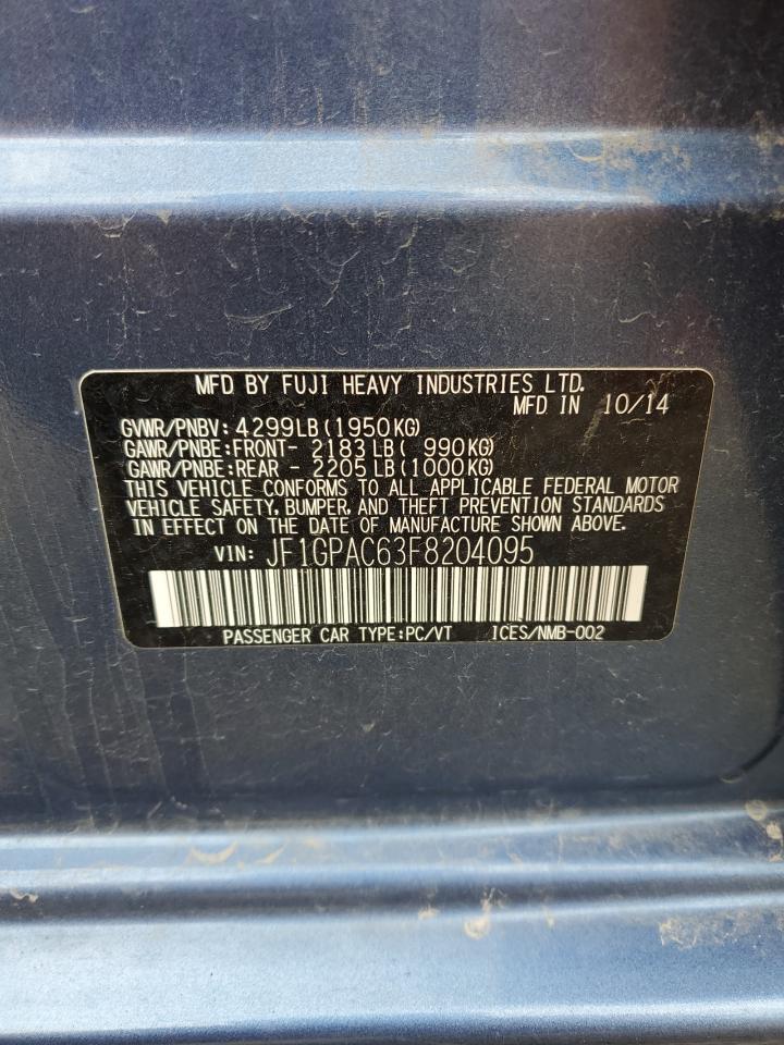 2015 Subaru Impreza Premium VIN: JF1GPAC63F8204095 Lot: 68289415