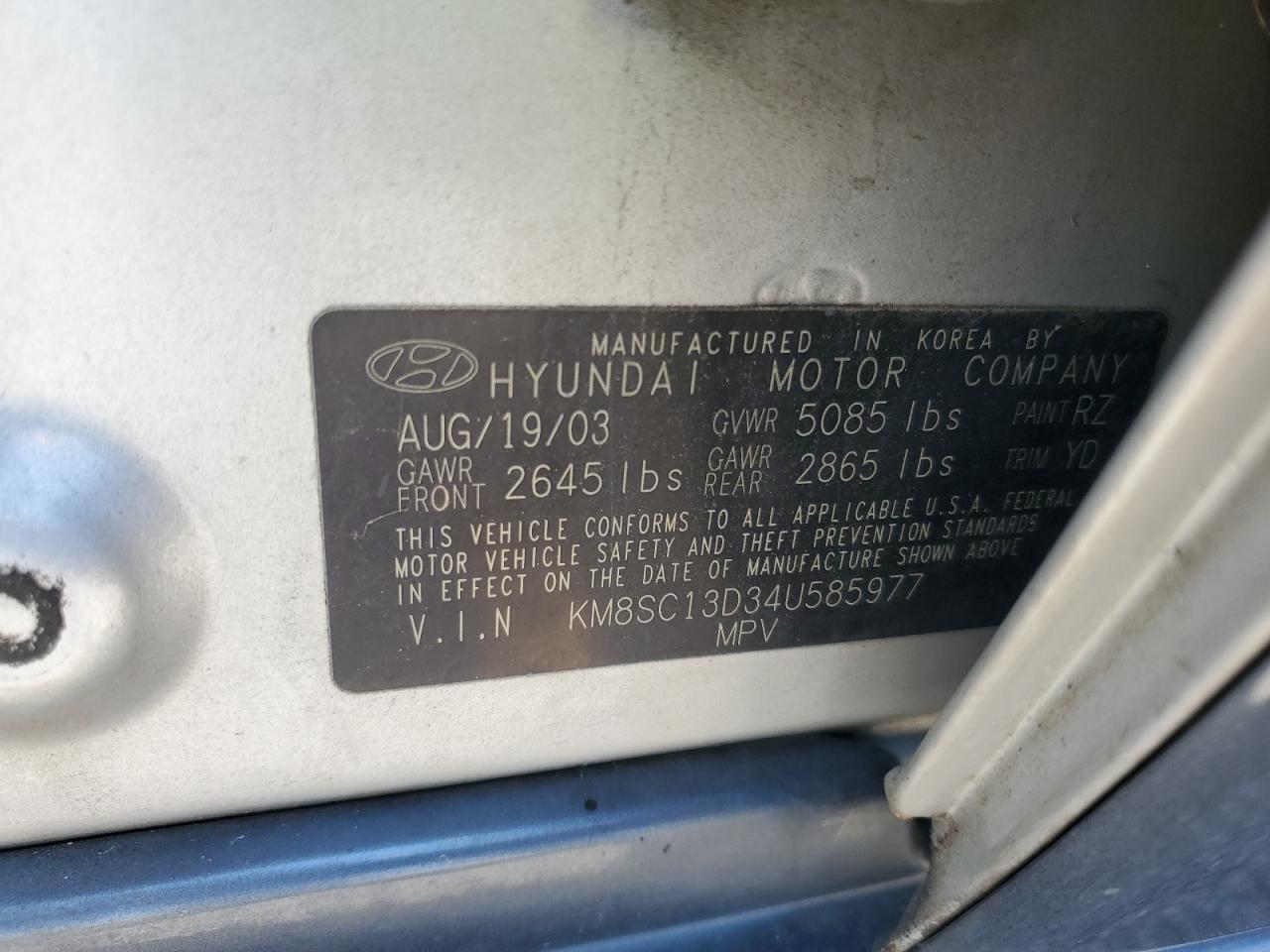 2004 Hyundai Santa Fe Gls VIN: KM8SC13D34U585977 Lot: 70049255