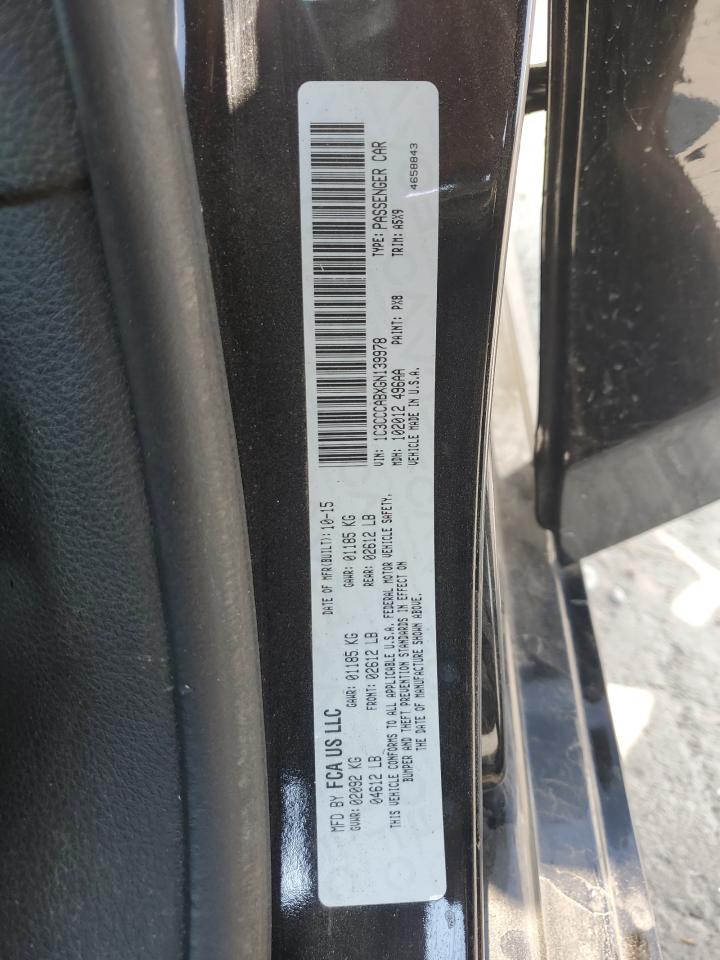 2016 Chrysler 200 Limited VIN: 1C3CCCABXGN139978 Lot: 70849335