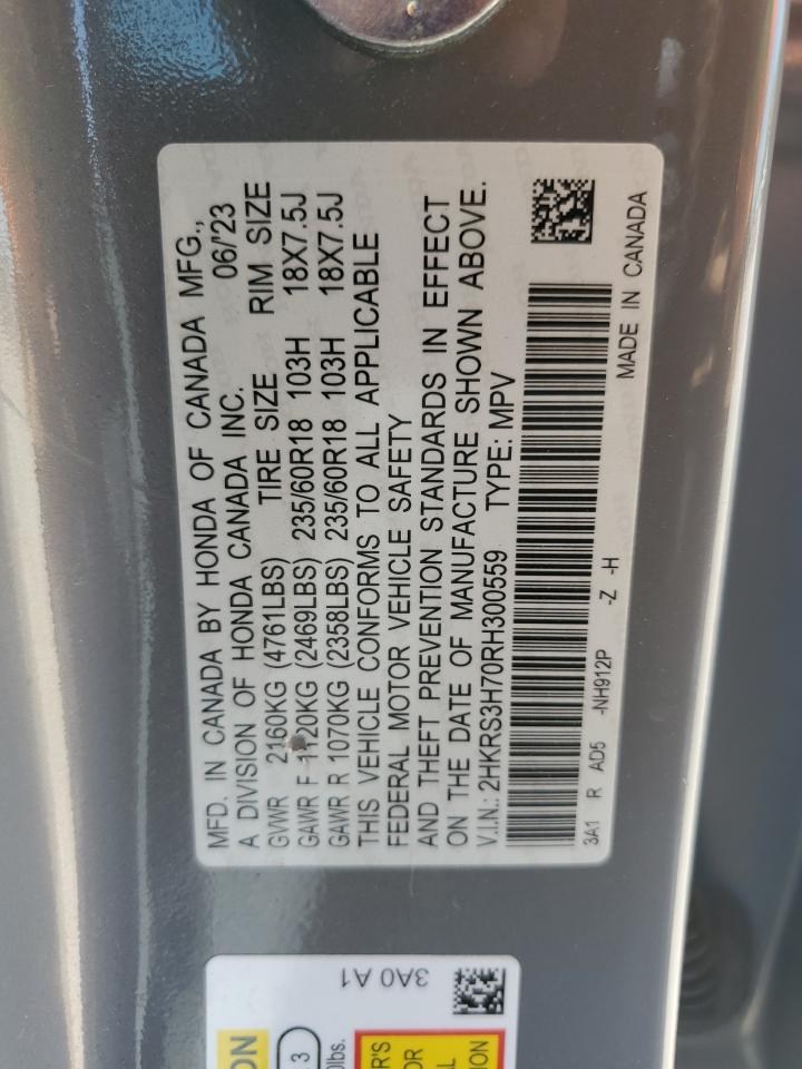 2024 Honda Cr-V Exl VIN: 2HKRS3H70RH300559 Lot: 68299375