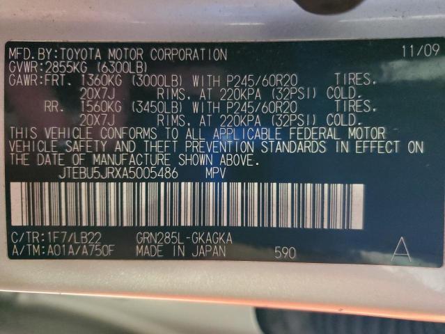2010 TOYOTA 4RUNNER SR5  