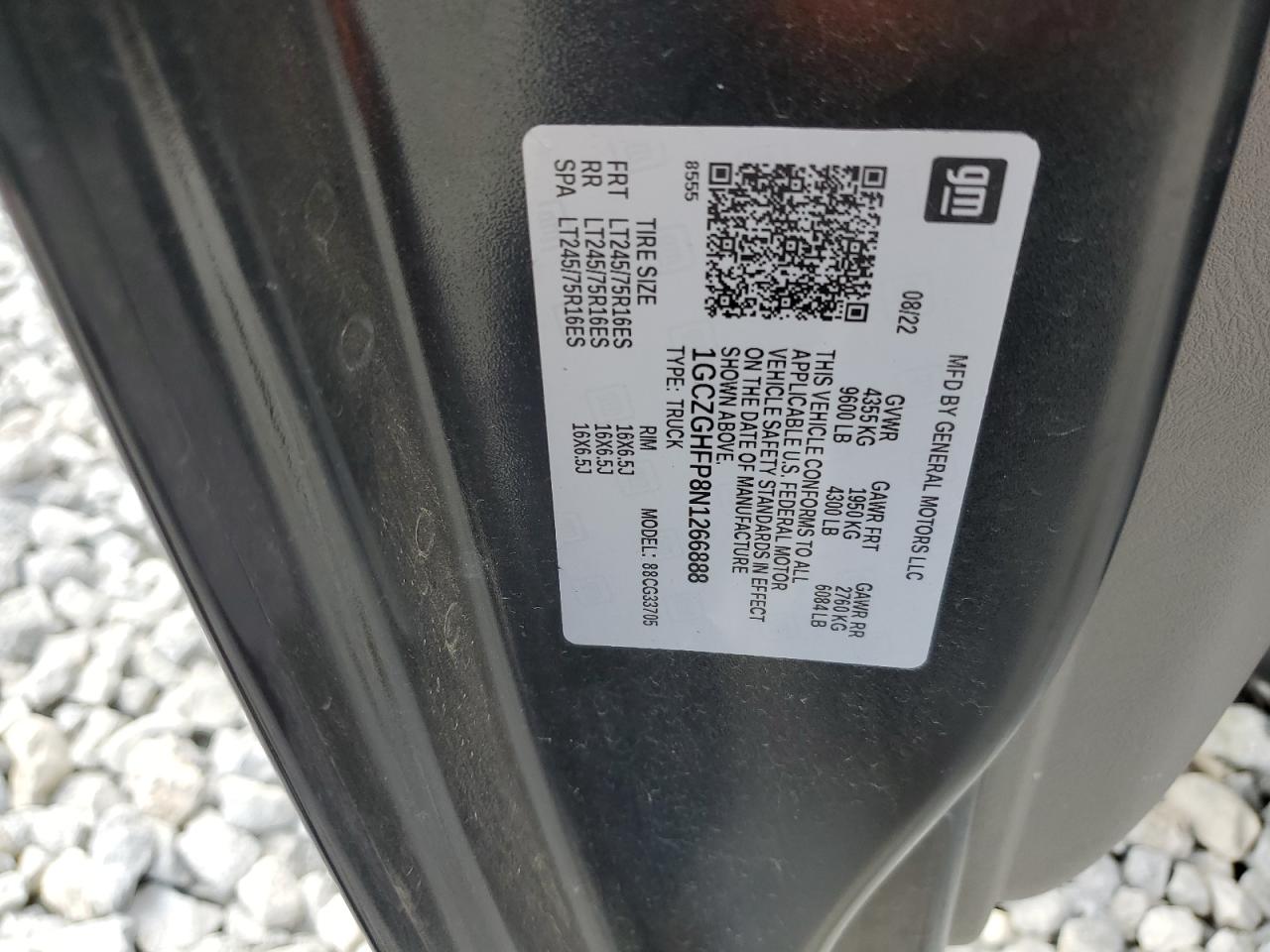 2022 Chevrolet Express G3500 VIN: 1GCZGHFP8N1266888 Lot: 68320335