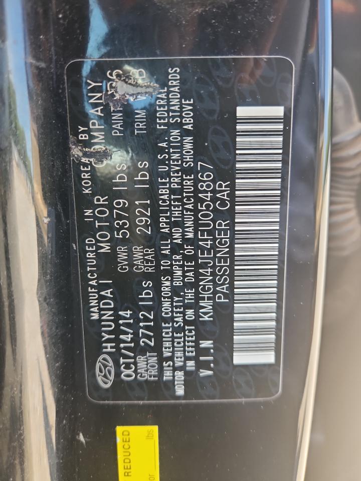 2015 Hyundai Genesis 3.8L VIN: KMHGN4JE4FU054867 Lot: 68545965