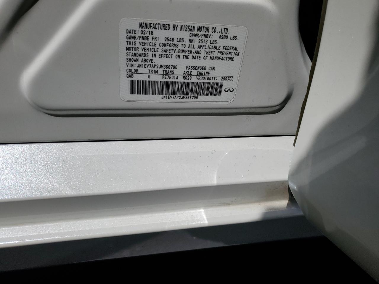 2018 Infiniti Q50 Luxe VIN: JN1EV7AP2JM366700 Lot: 70260855