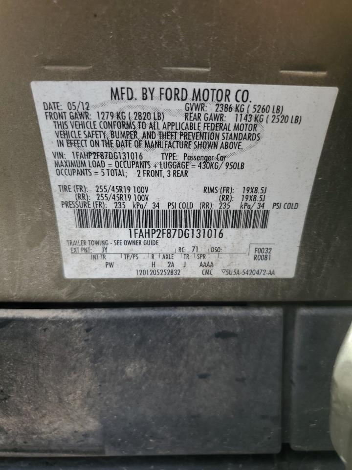 2013 Ford Taurus Limited VIN: 1FAHP2F87DG131016 Lot: 71102285