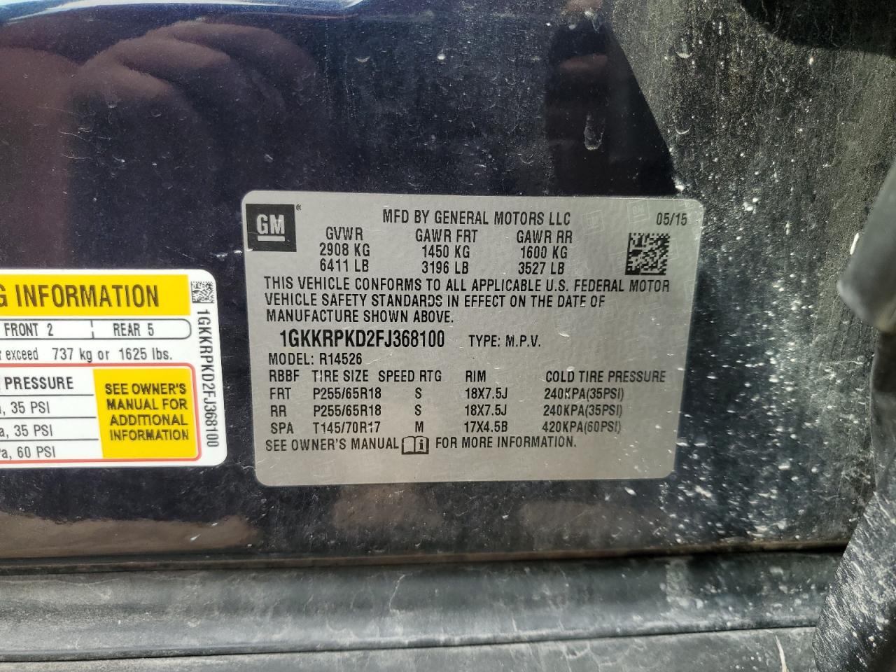 2015 GMC Acadia Sle VIN: 1GKKRPKD2FJ368100 Lot: 70590605