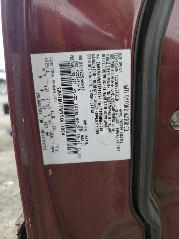 2005 Mercury Grand Marquis Gs VIN: 2MEFM74W25X611094 Lot: 67139545