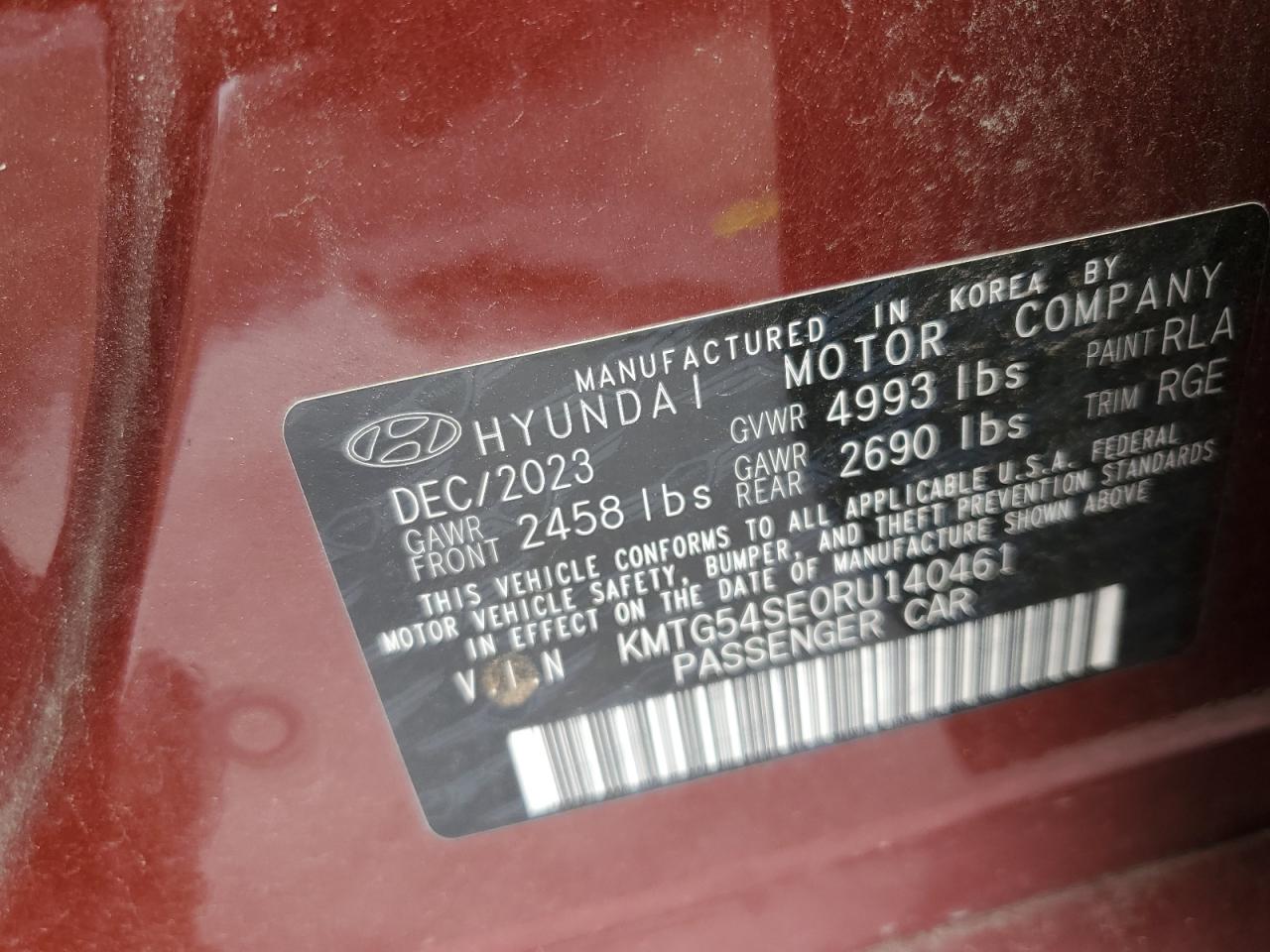 2024 Genesis G70 Sport Advanced VIN: KMTG54SE0RU140461 Lot: 69025855