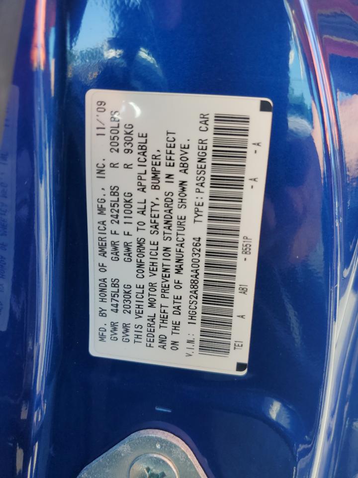 2010 Honda Accord Exl VIN: 1HGCS2A88AA003264 Lot: 67960615