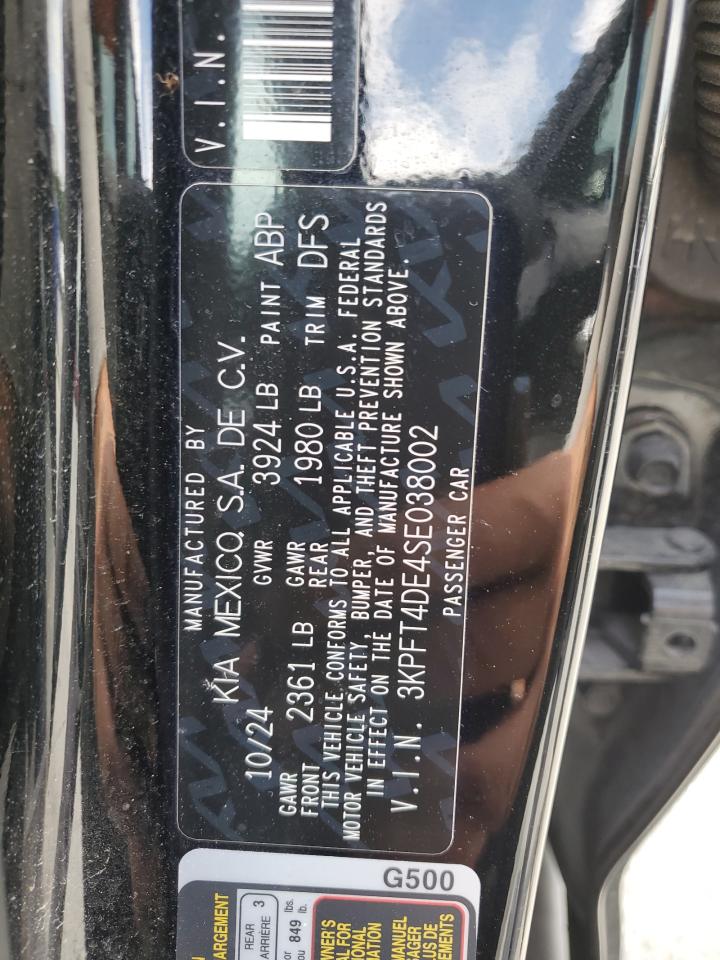 2025 Kia K4 Lx VIN: 3KPFT4DE4SE038002 Lot: 69977095