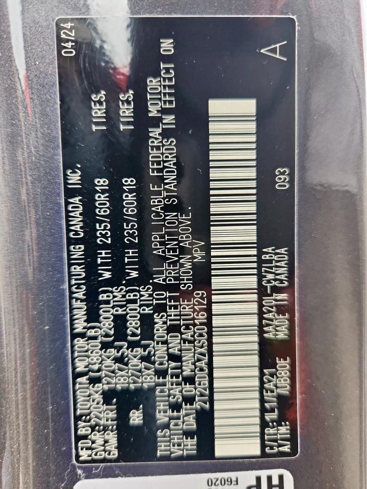 2025 Lexus Nx 250 Premium VIN: 2T2GDCAZXSC016129 Lot: 86671485