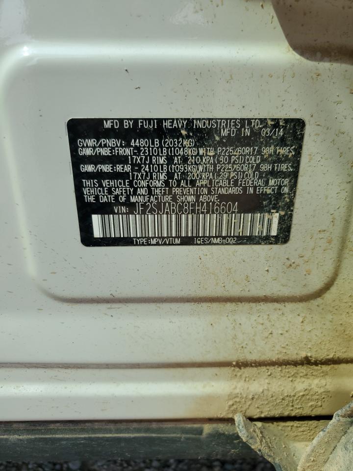 2015 Subaru Forester 2.5I VIN: JF2SJABC8FH416604 Lot: 69432625