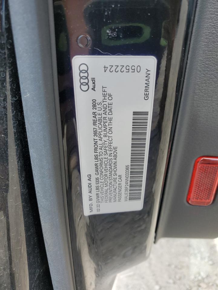 2022 Audi A6 Premium Plus VIN: WAUE3BF24NN033365 Lot: 69991085
