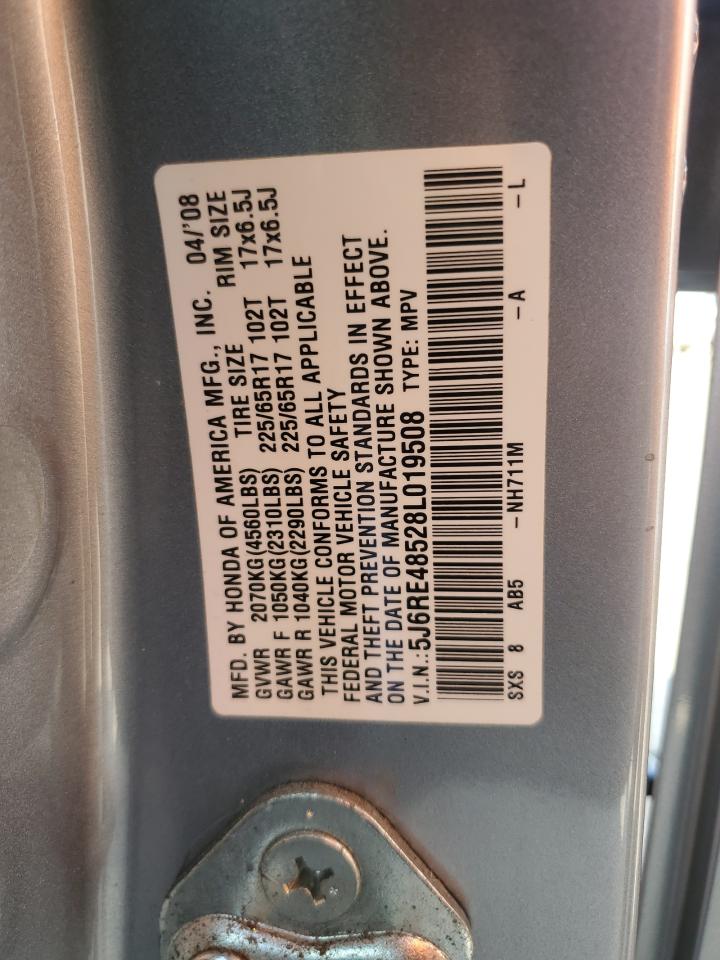 2008 Honda Cr-V Ex VIN: 5J6RE48528L019508 Lot: 68693425