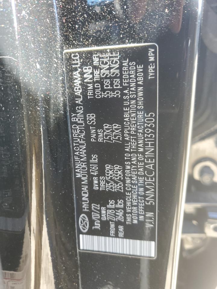 2022 Hyundai Tucson Limited VIN: 5NMJECAE1NH139305 Lot: 69562325