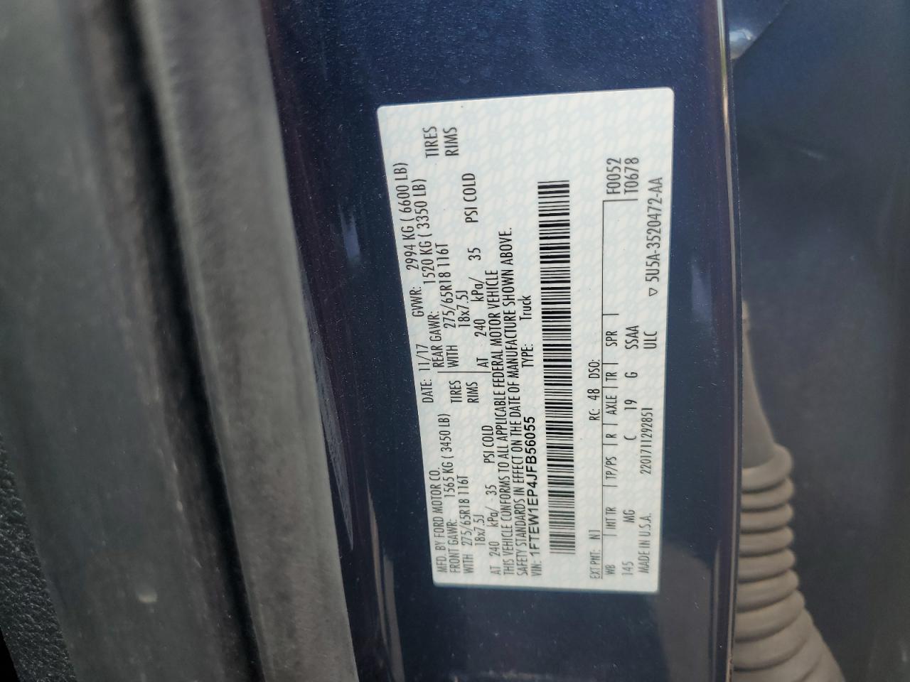 2018 Ford F150 Supercrew VIN: 1FTEW1EP4JFB56055 Lot: 69973075