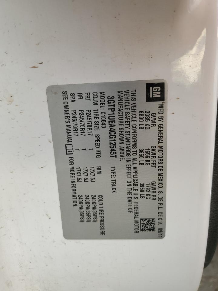 2012 GMC Sierra C1500 Sl VIN: 3GTP1UEA4CG125457 Lot: 67782935