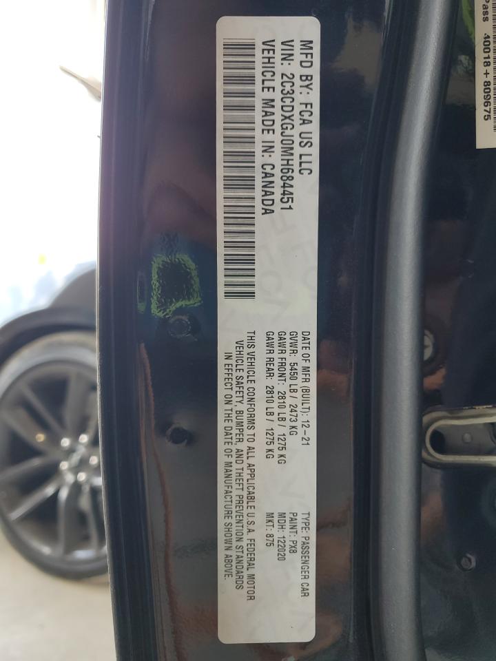2021 Dodge Charger Scat Pack VIN: 2C3CDXGJ0MH684451 Lot: 67109035