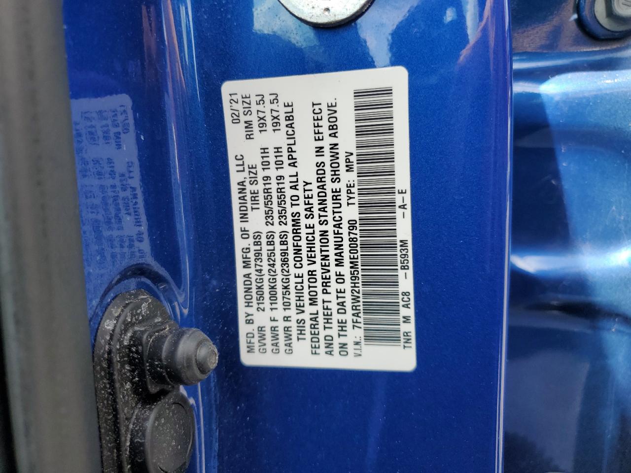 2021 Honda Cr-V Touring VIN: 7FARW2H95ME008790 Lot: 67229585