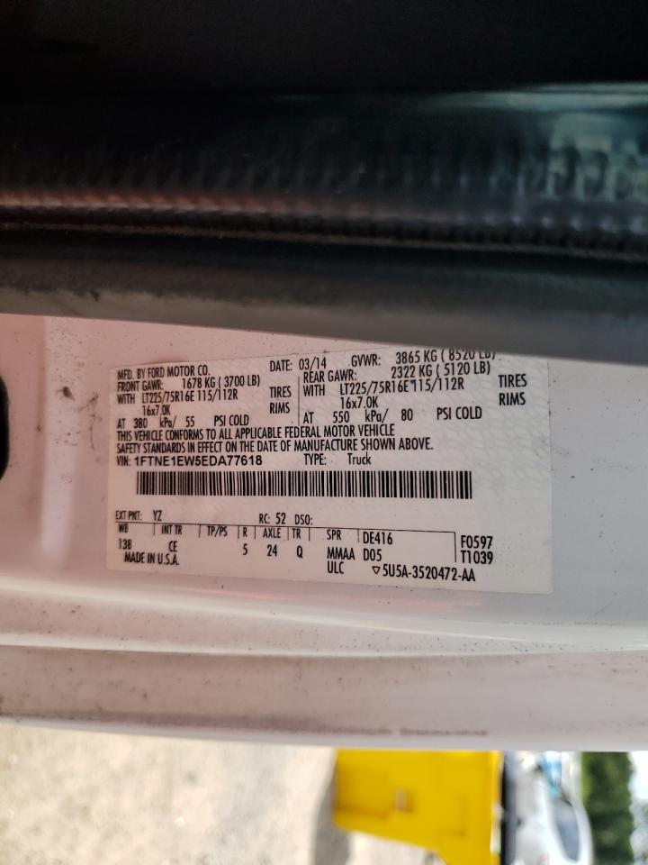2014 Ford Econoline E150 Van VIN: 1FTNE1EW5EDA77618 Lot: 65047465