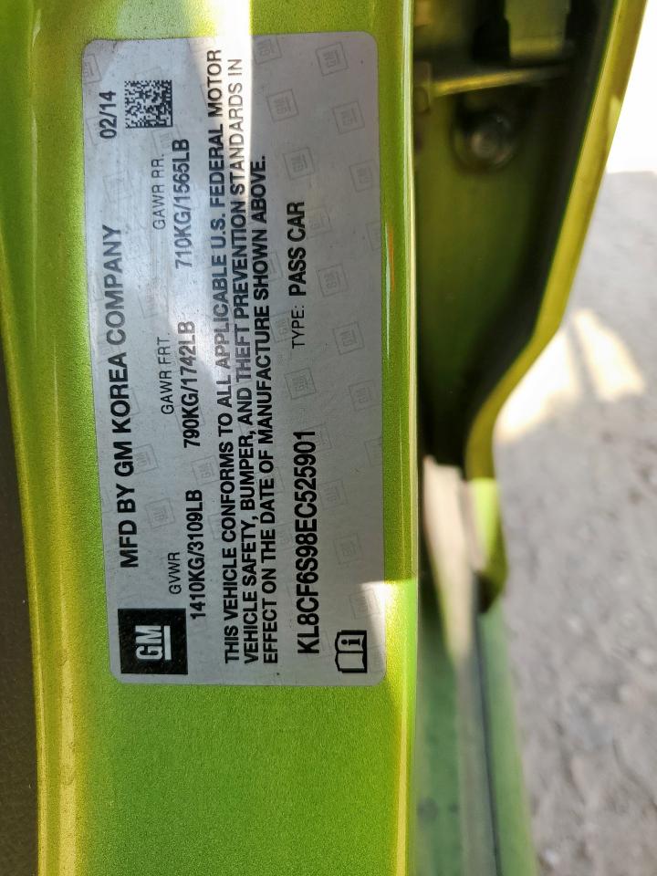 2014 Chevrolet Spark 2Lt VIN: KL8CF6S98EC525901 Lot: 67112605