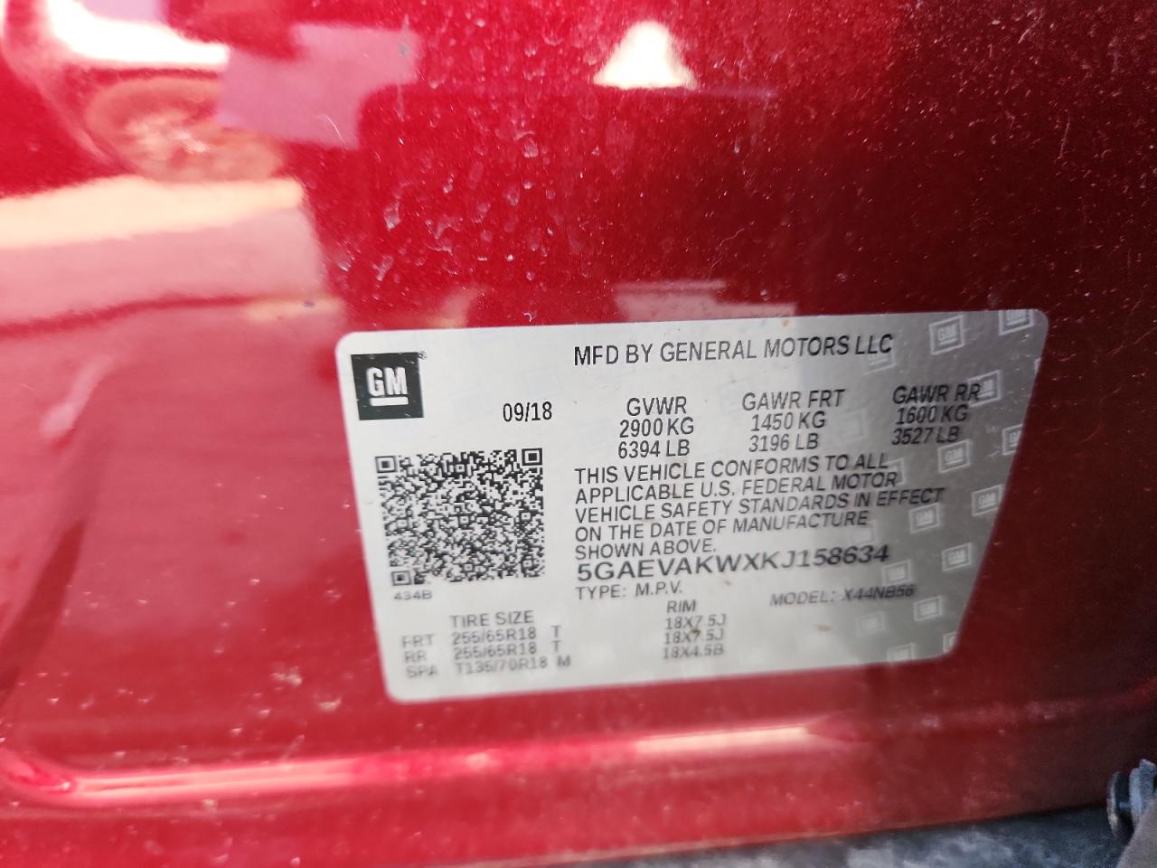 2019 Buick Enclave Essence VIN: 5GAEVAKWXKJ158634 Lot: 68329835