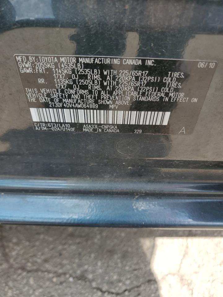 2010 Toyota Rav4 Limited VIN: 2T3DF4DV4AW064889 Lot: 68111875