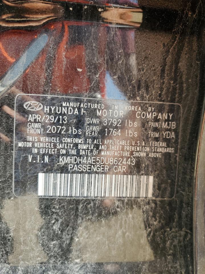2013 Hyundai Elantra Gls VIN: KMHDH4AE5DU862443 Lot: 68770015