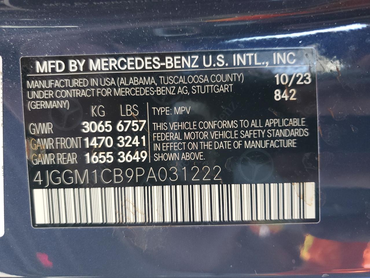 2023 Mercedes-Benz Eqe Suv 350 4Matic VIN: 4JGGM1CB9PA031222 Lot: 71070495